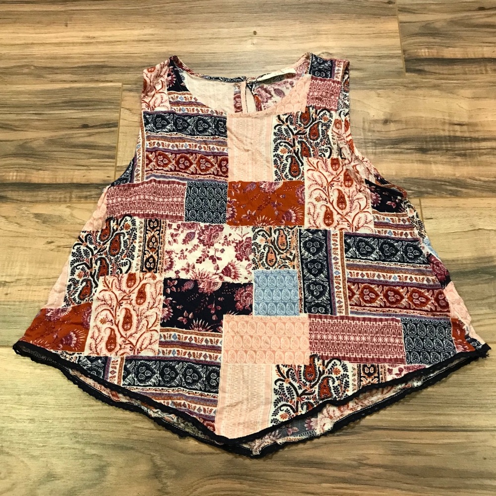 Elodie Patchwork Sleeveless Blouse
